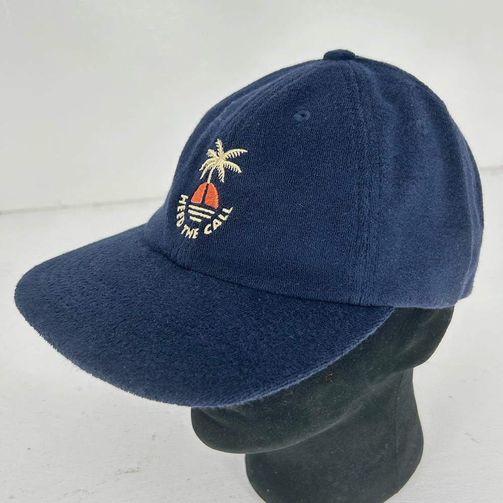Howler Brothers NWT StrapBack Hat Sunset Palm Navy Blue‎ Terry Cloth Beach NEW - Picture 3 of 12